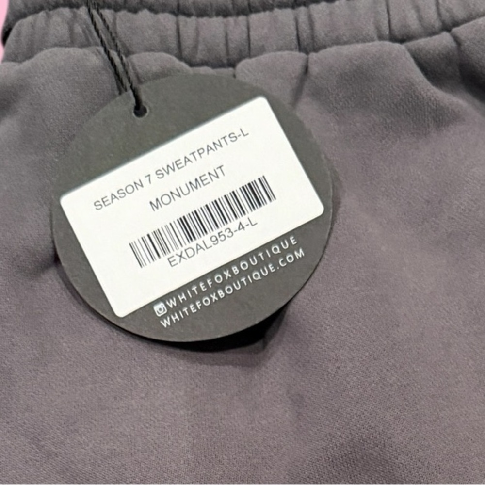 White Fox Gray Season 7 Monument Sweatpants with Pink Logo L - Picture 4 of 4